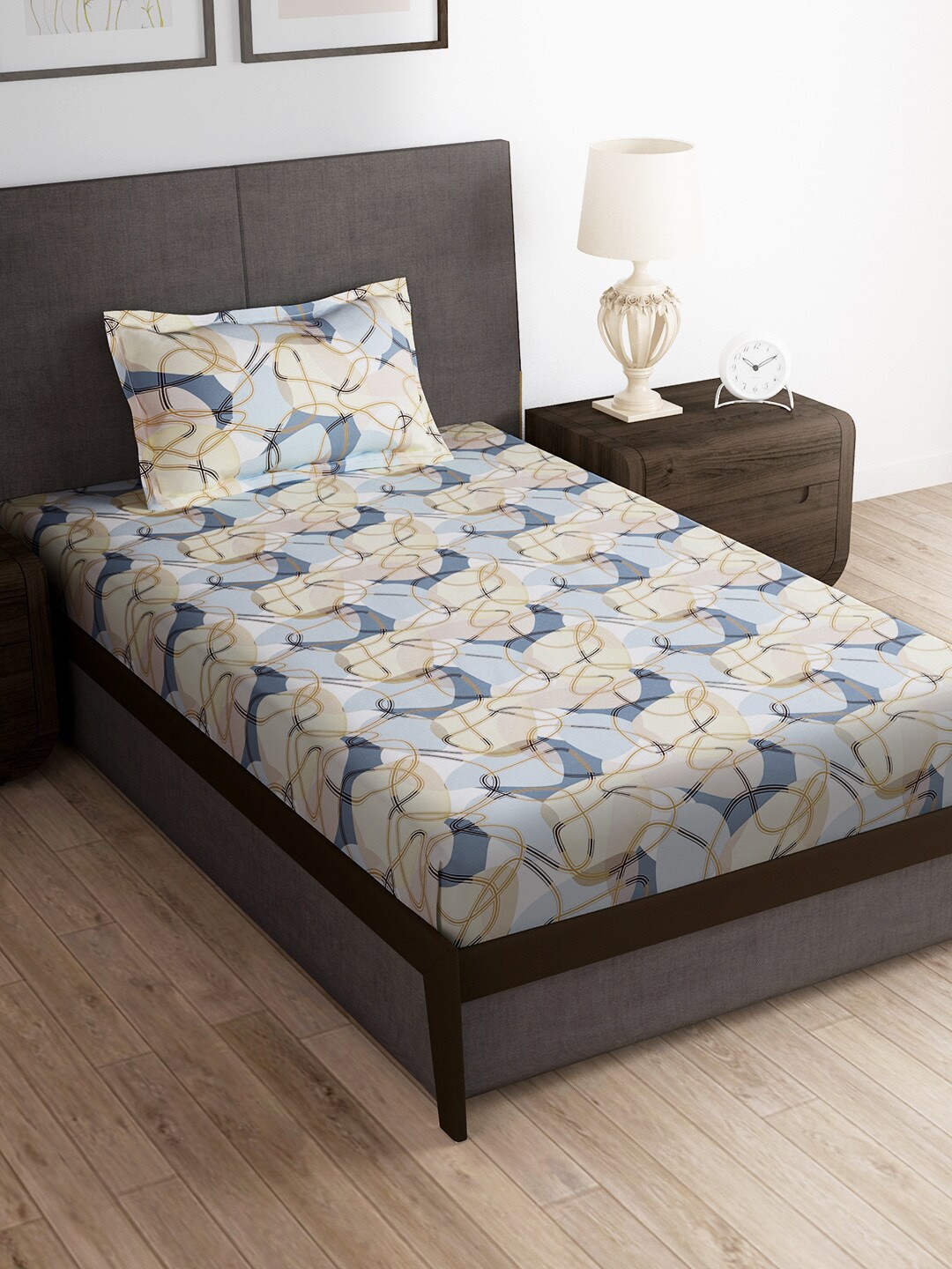 

Story@home Cream-Coloured 180 TC Single Bedsheet with 1 Pillow Cover
