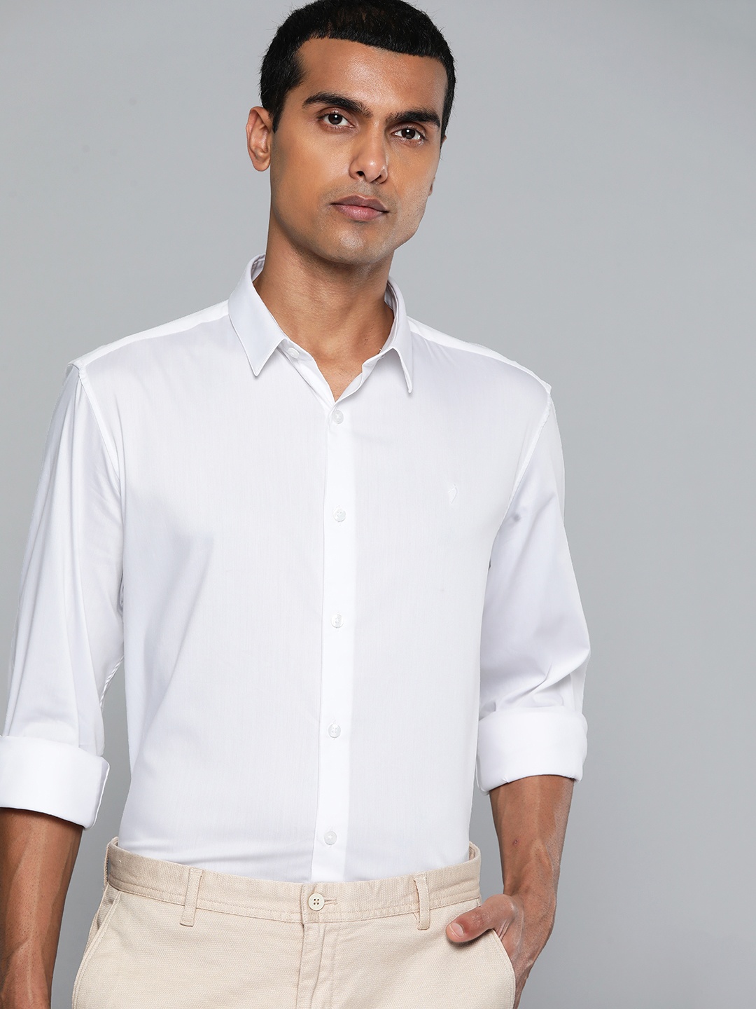 

Indian Terrain Slim Fit Spread Collar Casual Shirt, White