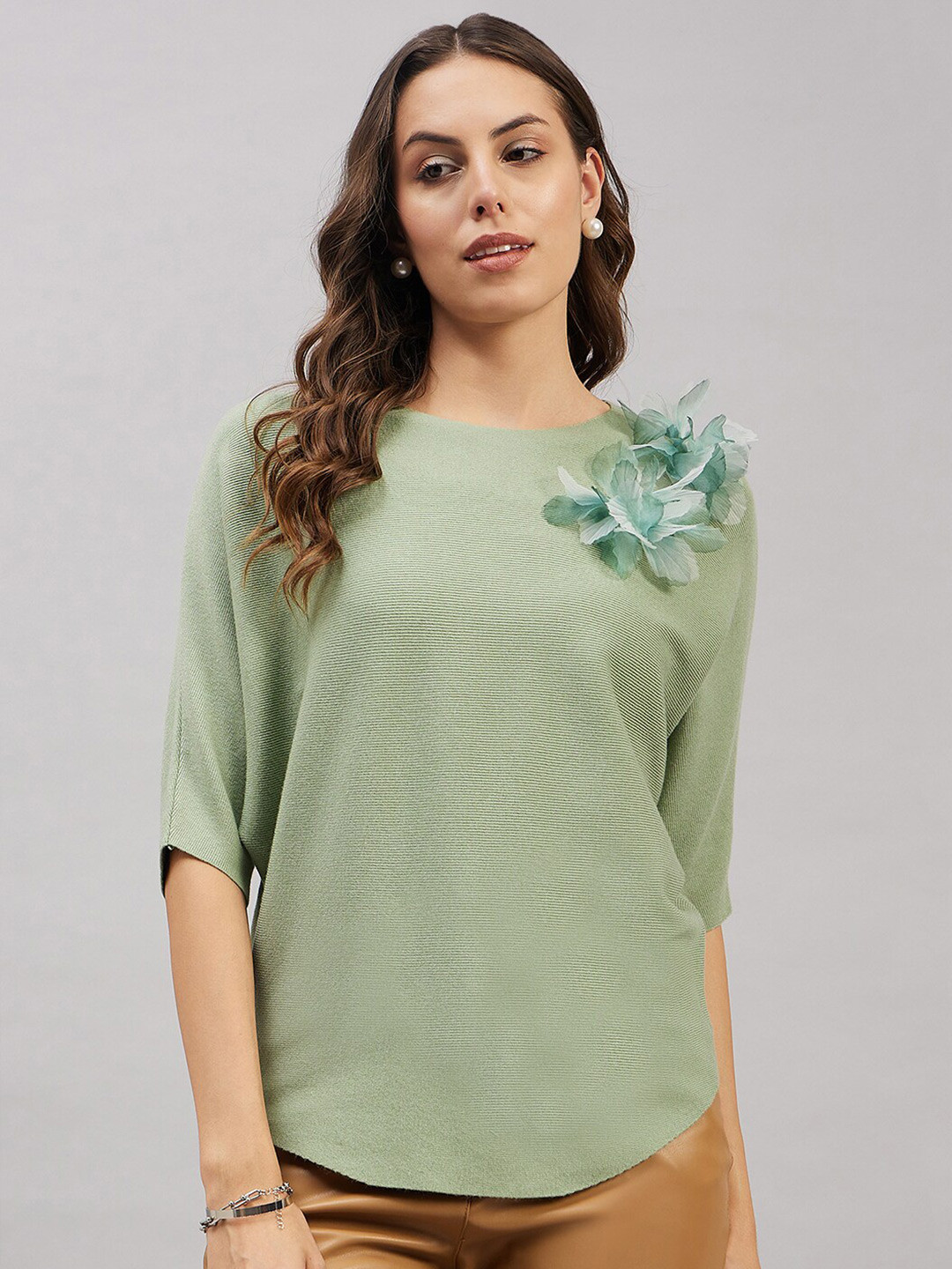 

Chemistry Knitted Woollen Top, Green