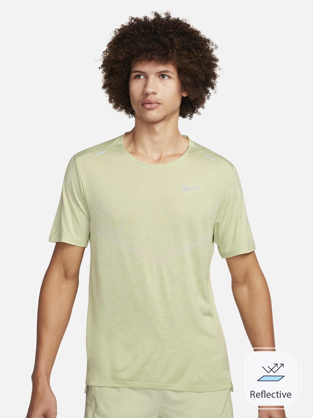 

Nike Dri-FIT Rise 365 Round Neck Short-Sleeves Running T-shirt, Green