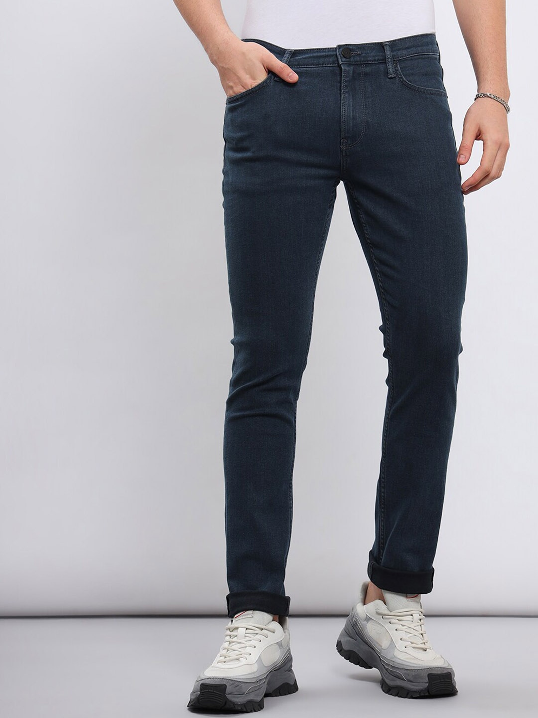 

Lee Men Bruce Skinny Fit Stretchable Jeans, Grey