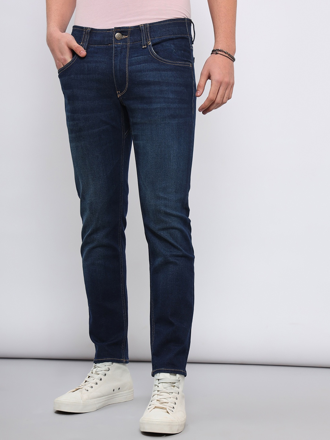 

Lee Men Clean Look Skinny Fit Low-Rise Stretchable Jeans, Blue