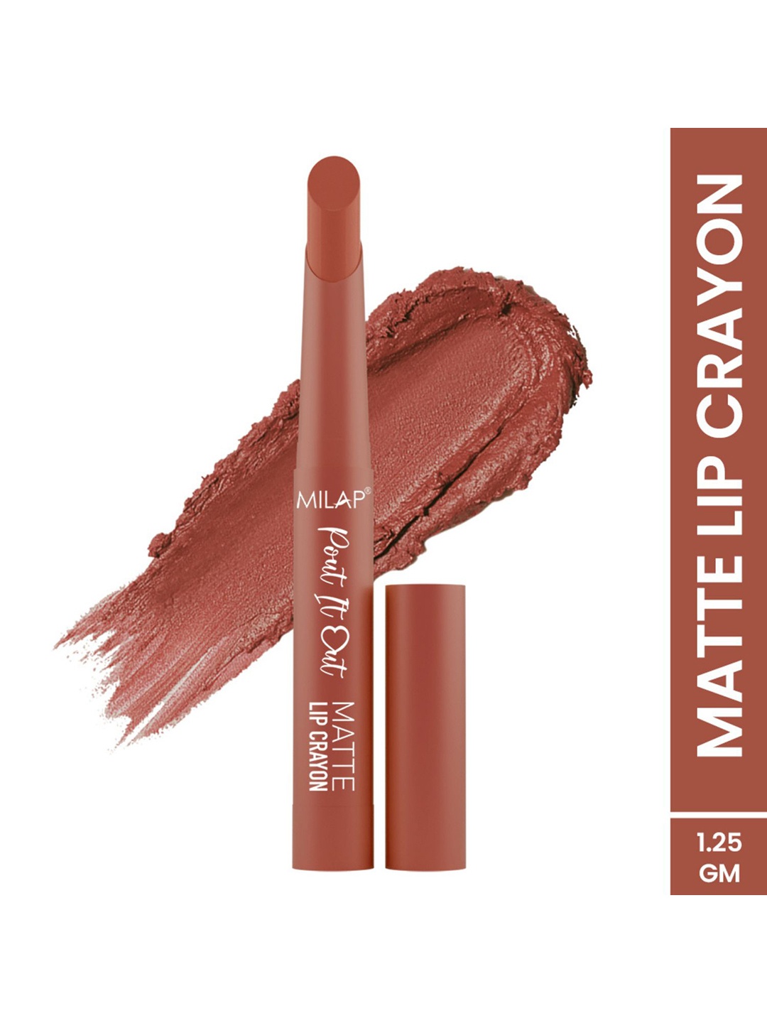 

MILAP Pout It Out Long Lasting Matte Lip Crayon - Mulan 110, Brown