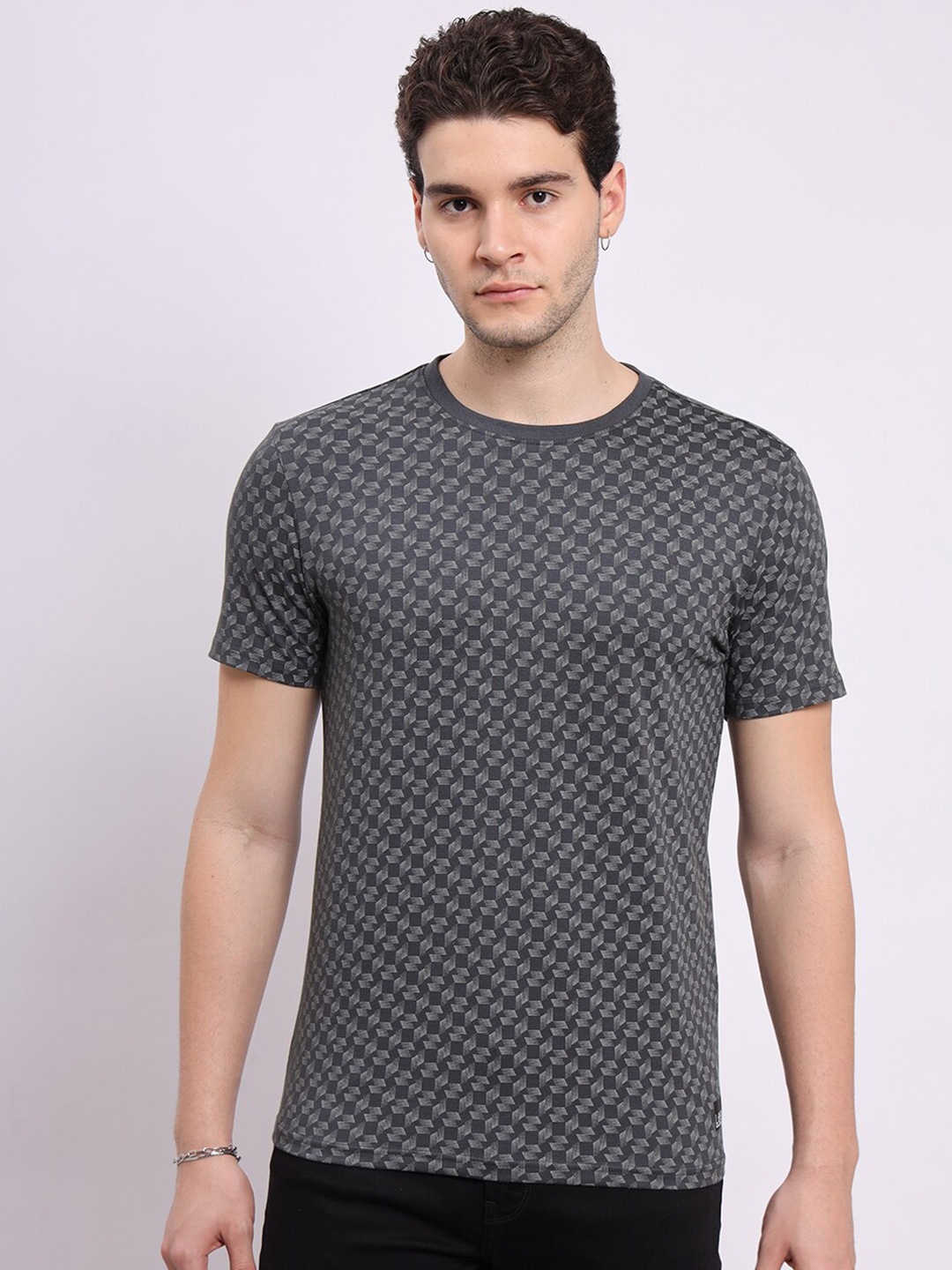 

Lee Geometric Printed Slim Fit T-shirt, Grey