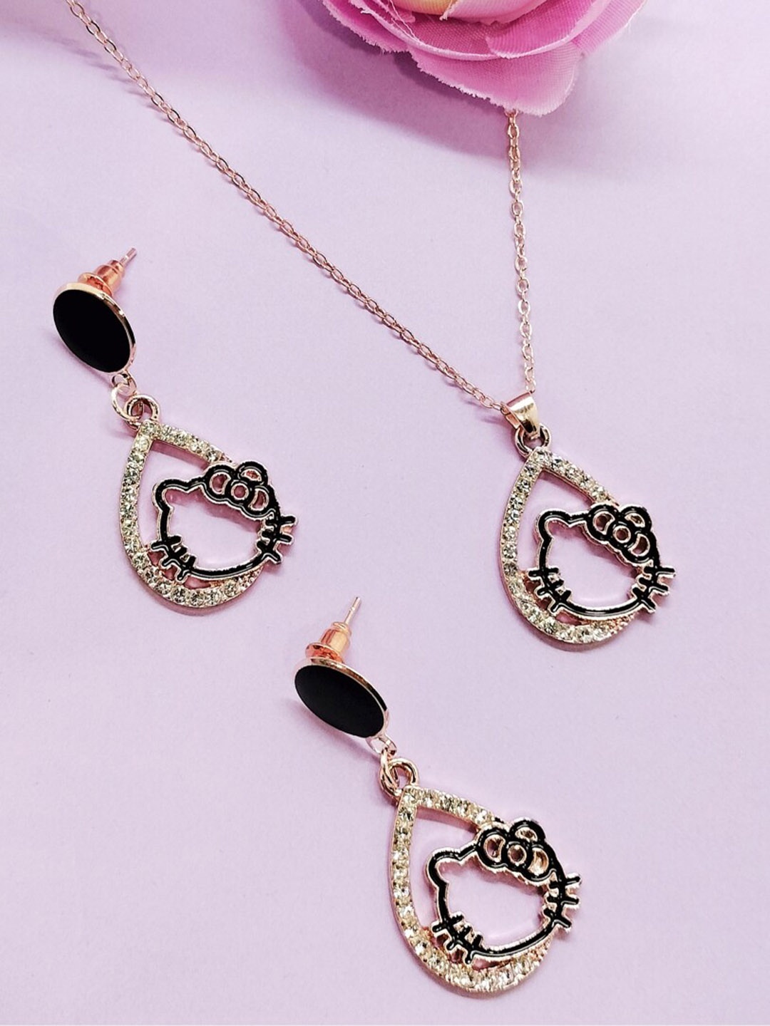 

FEMMIBELLA Gold-Plated Kundan-Studded Jewellery Set