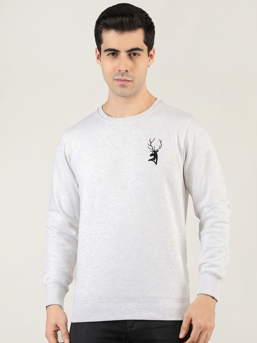 

PORTBLAIR Round Neck Fleece Sweatshirt, Grey