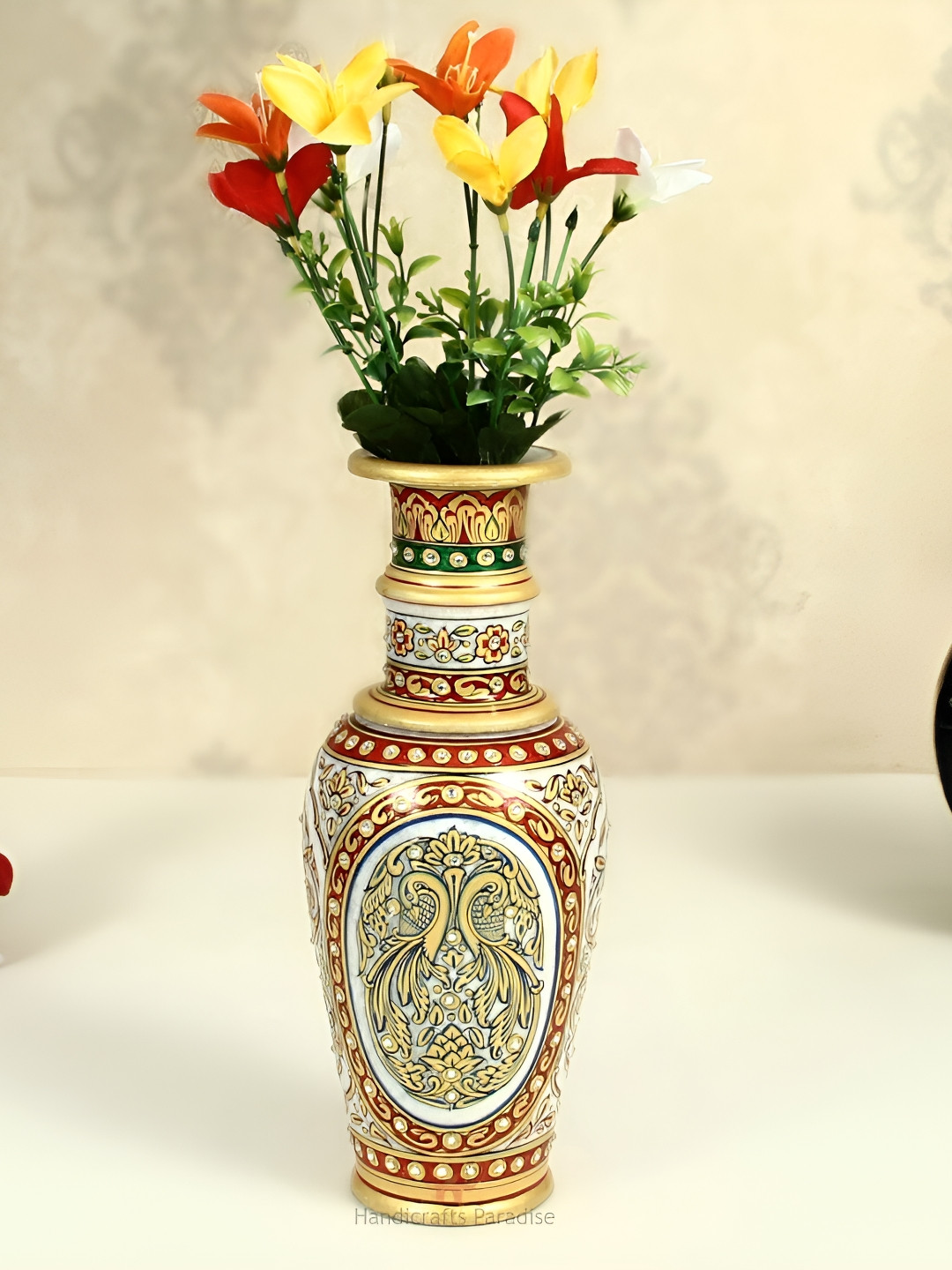 

HANDICRAFTS PARADISE Red and Green Marble Showpiece