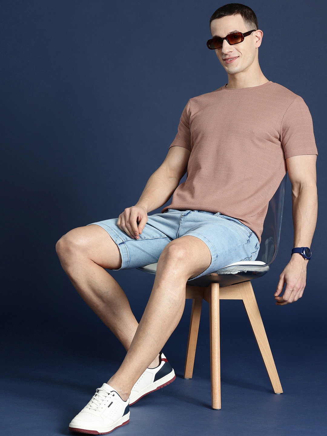 

Mast & Harbour Men Solid T-shirt, Nude