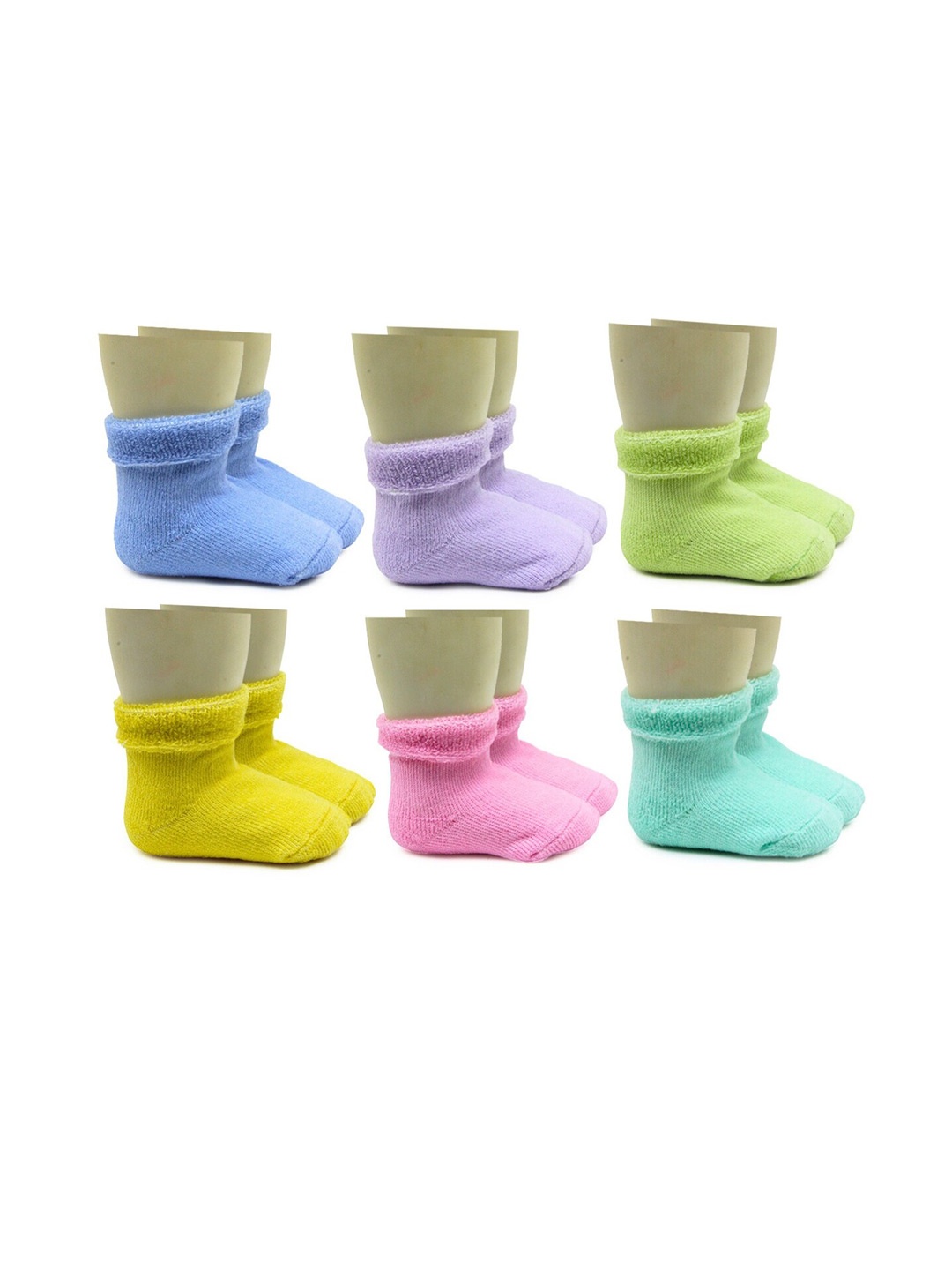 

BAESD Infants Pack Of 6 Cotton Ankle-Length Socks, Green