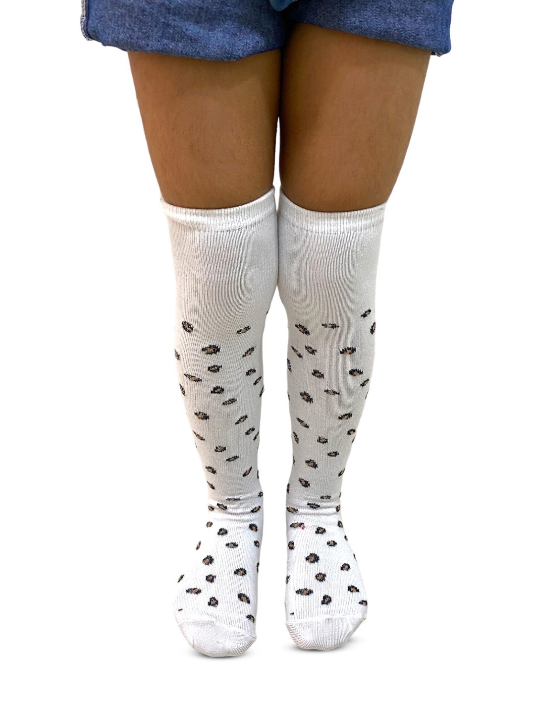 

BAESD Kids Printed Cotton Knee-Length Socks, White