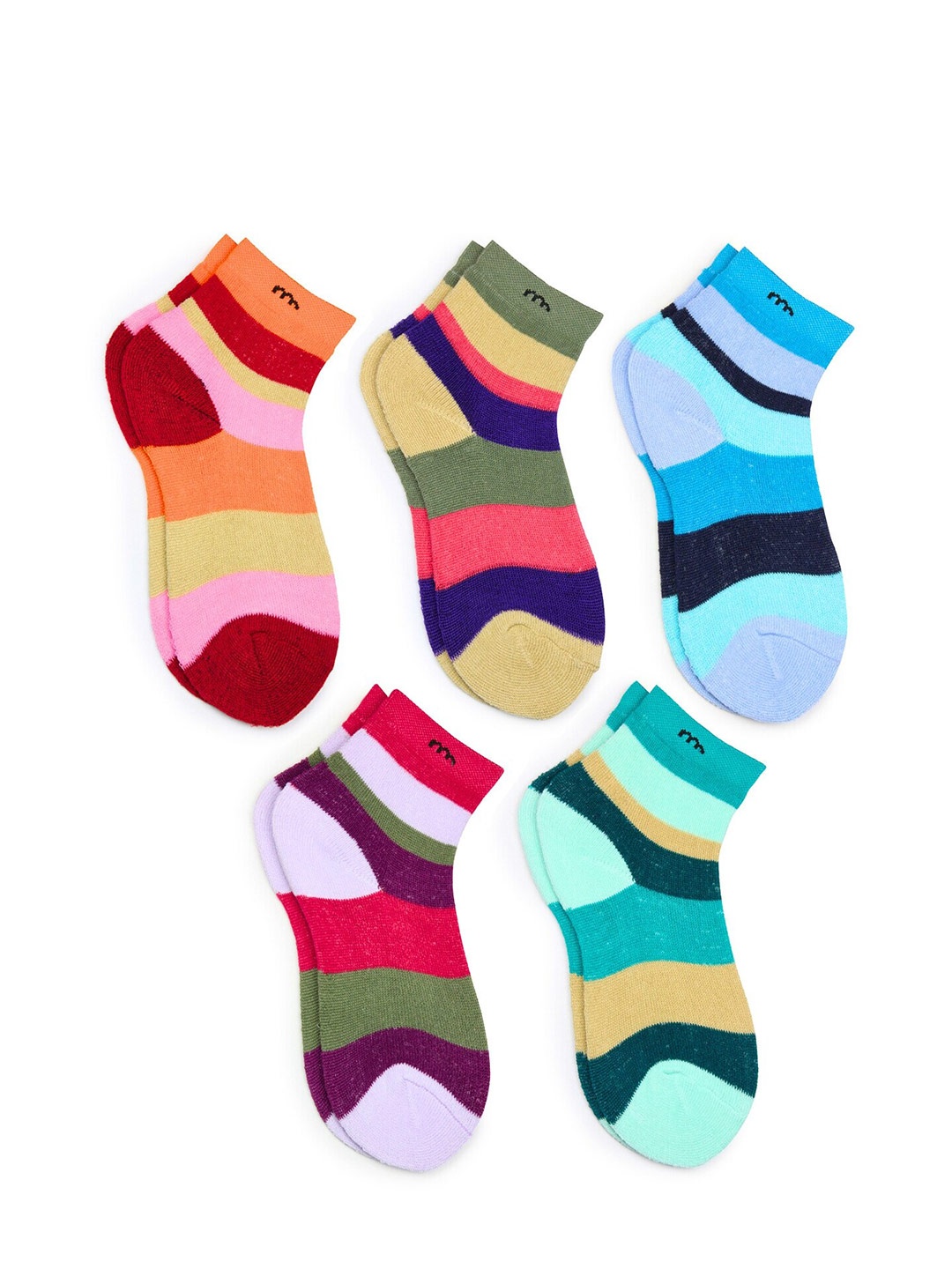 

BAESD Kids Pack Of 5 Colour-Blocked Cotton Ankle Length Socks, Pink