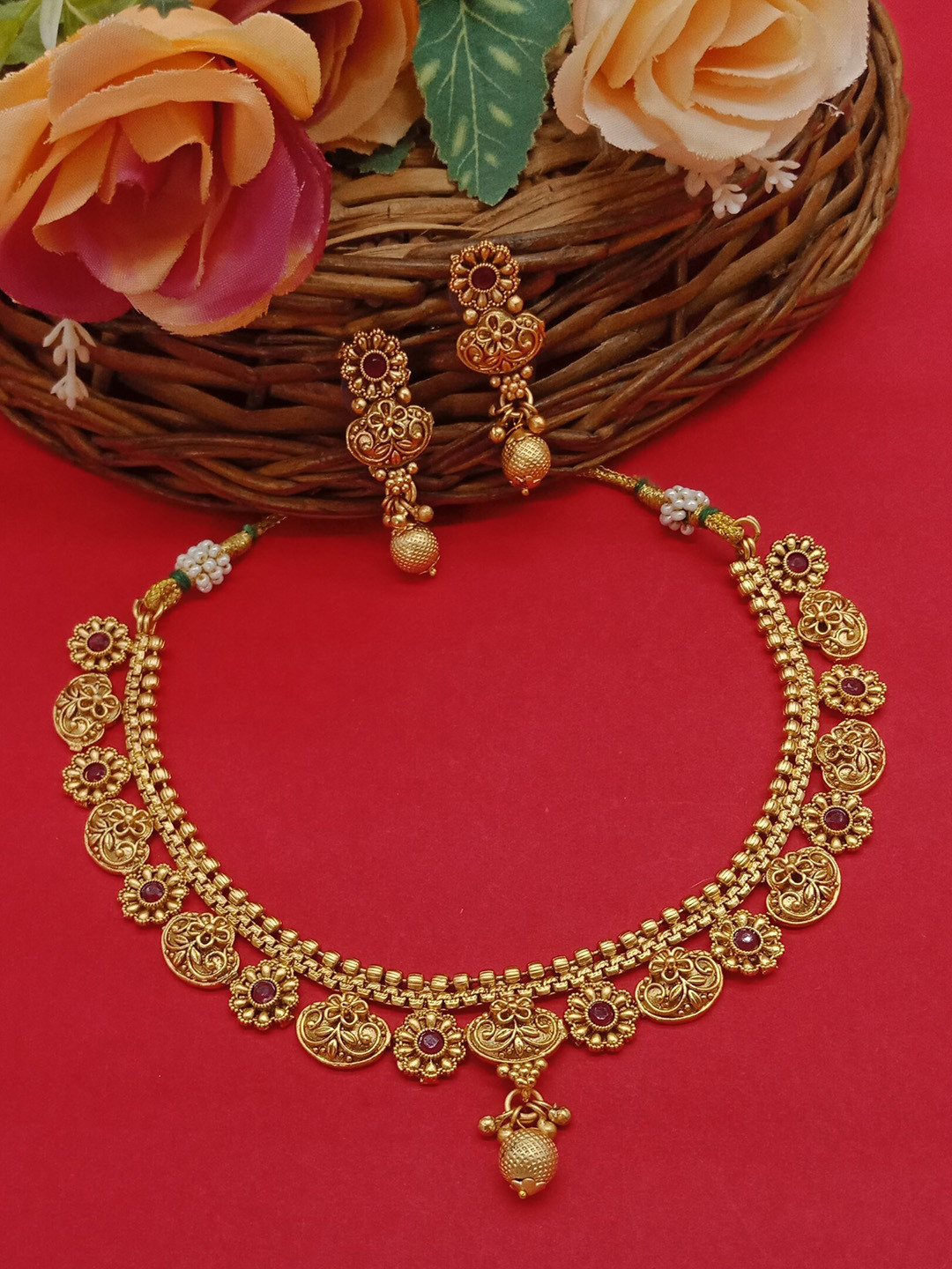 

AASHISH IMITATION Gold-plated Kundan-studded Jewellery Set