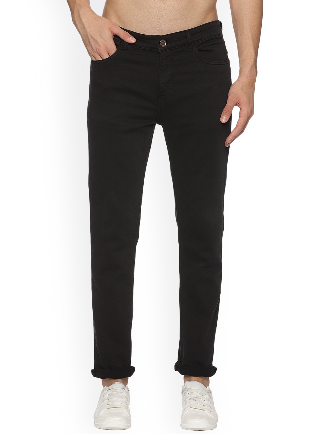 

Melvin Jones Men Tapered Fit Clean Look Jeans, Black
