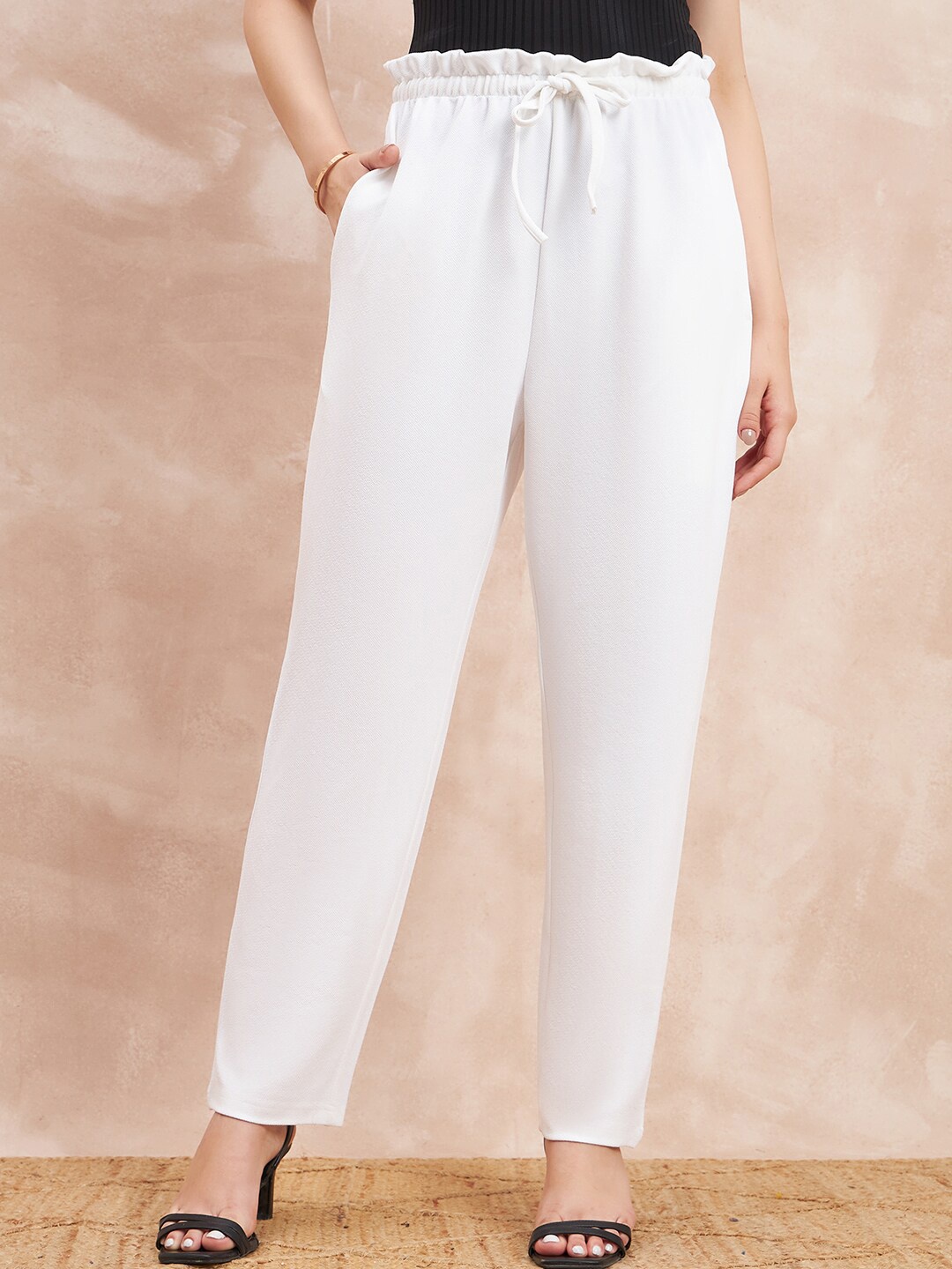 

all about you Women Comfort High-Rise Trousers, White