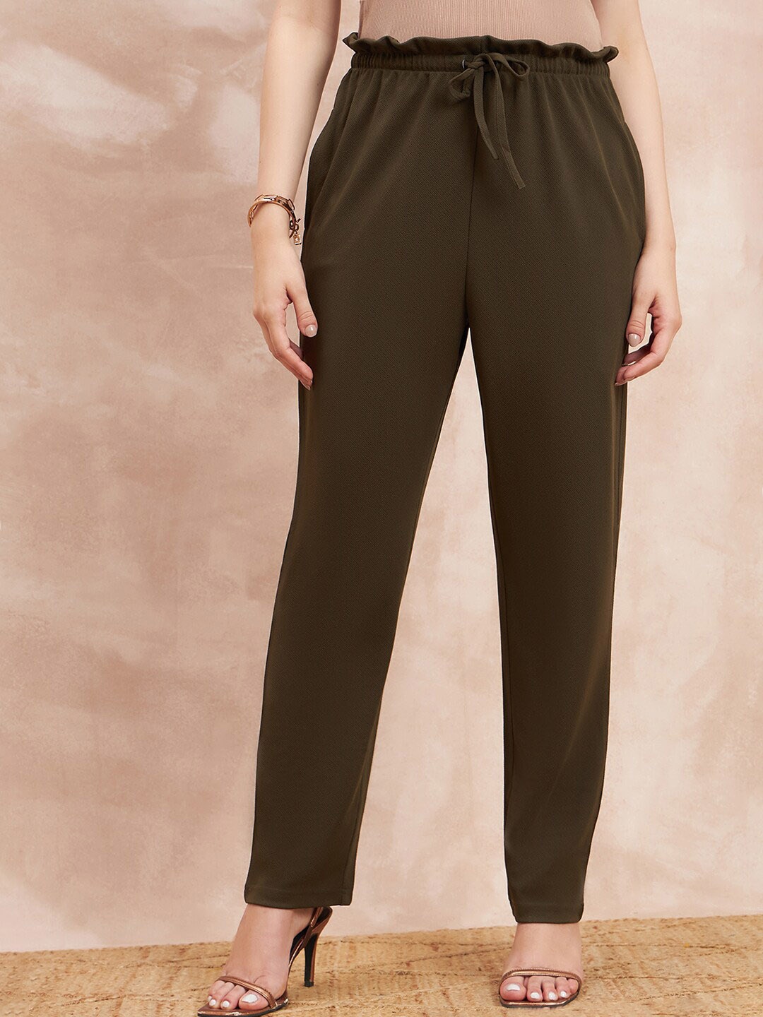 

all about you Women Comfort High-Rise Trousers, Olive