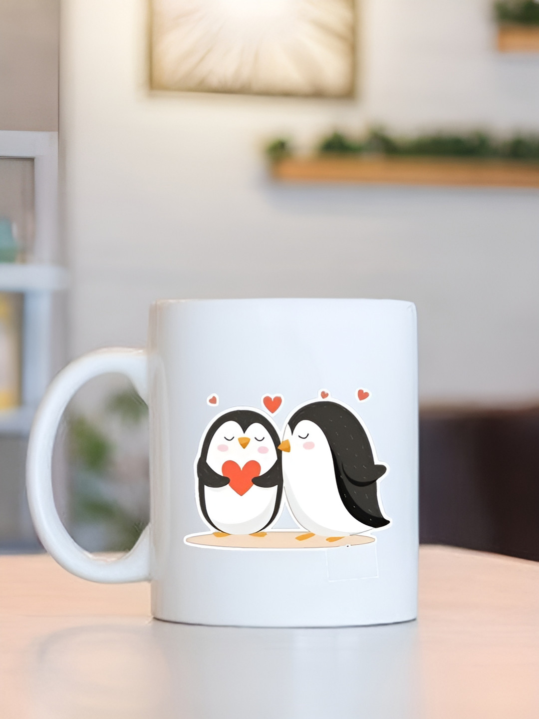 

Frizka White & Black Dishwasher and Microwave Safe Printed Glossy Mugs 320 ml