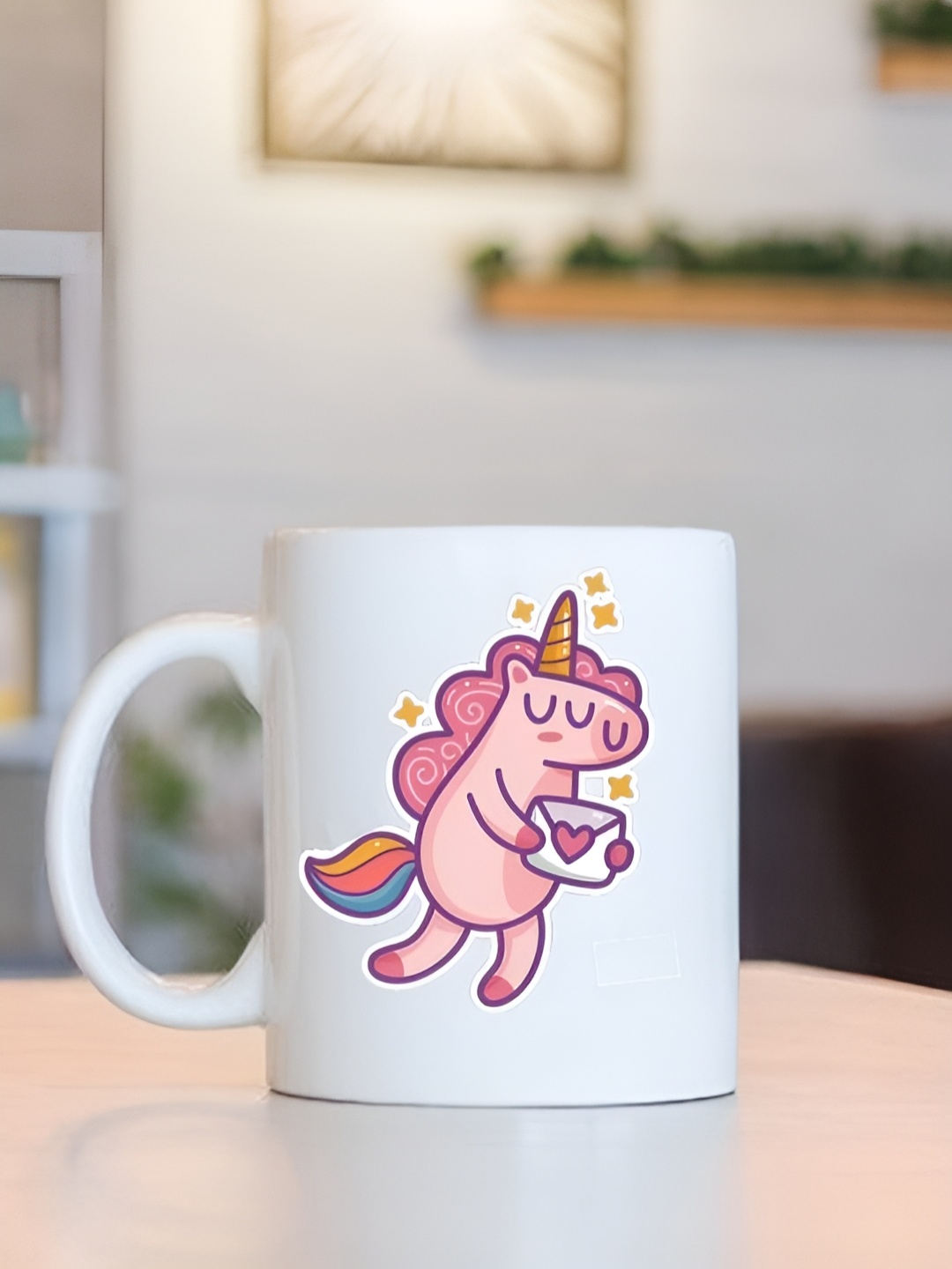 

Frizka White & PinkDishwasher and Microwave Safe Printed Glossy Mugs 320 ml
