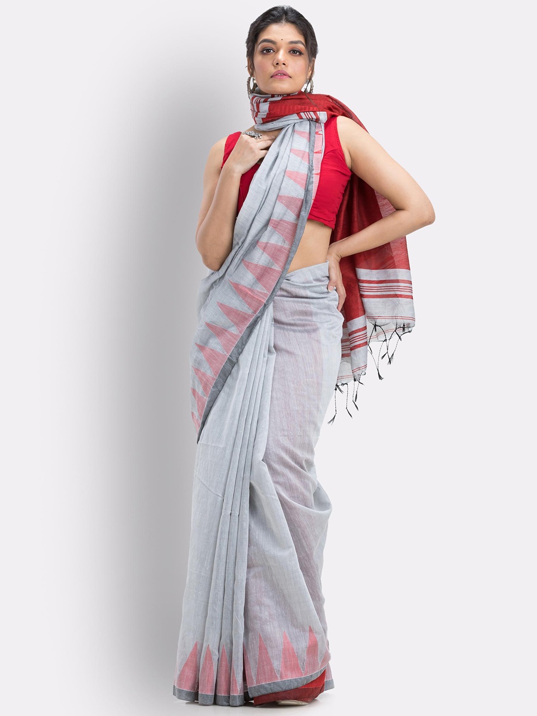 

Angoshobha Ethnic Woven Design Saree, Grey
