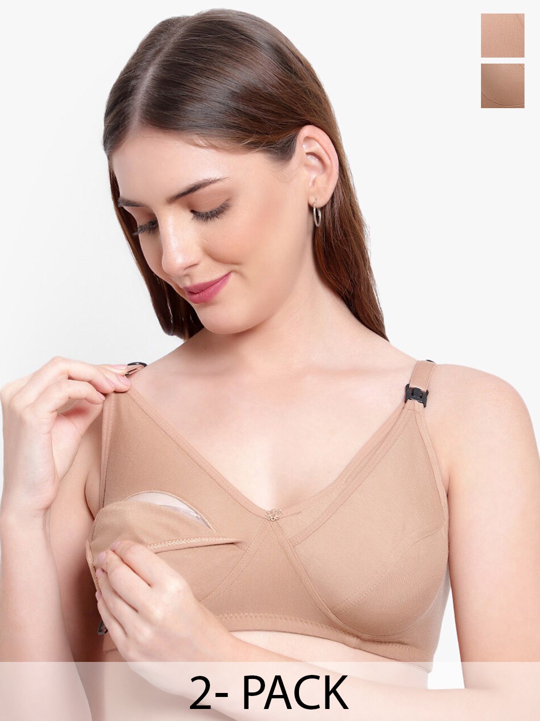 

Bruchi CLUB Pack Of 3 Medium Coverage All Day Comfort Maternity Bra, Nude