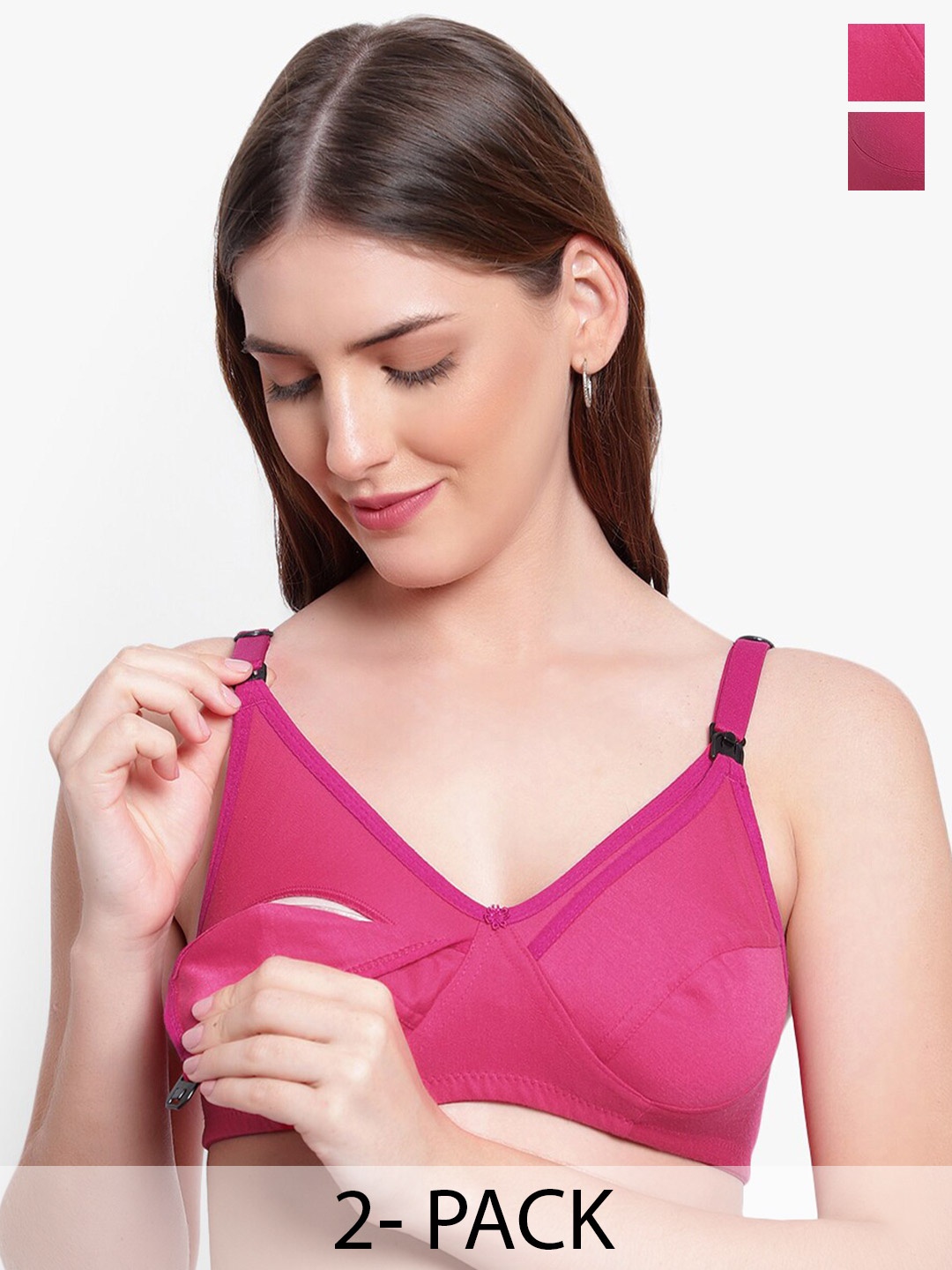 

Bruchi CLUB Pack Of 2 Medium Coverage All Day Comfort Maternity Bra, Pink