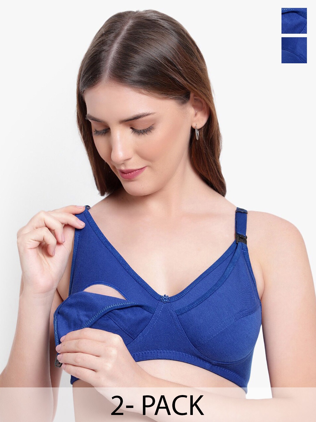 

Bruchi CLUB Pack Of 3 Medium Coverage All Day Comfort Maternity Bra, Blue