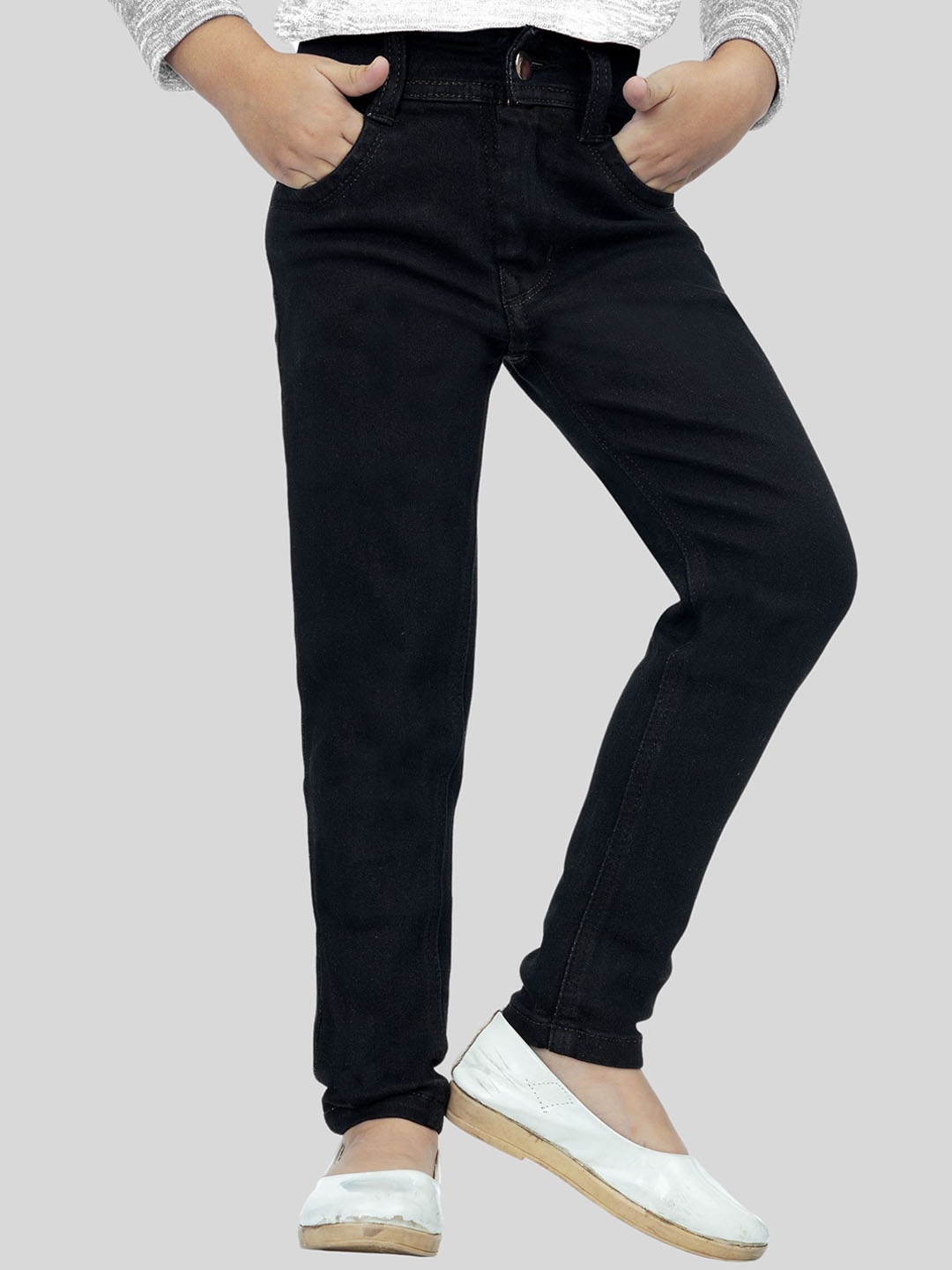 

BAESD Girls Relaxed Fit Stretchable Jeans, Black