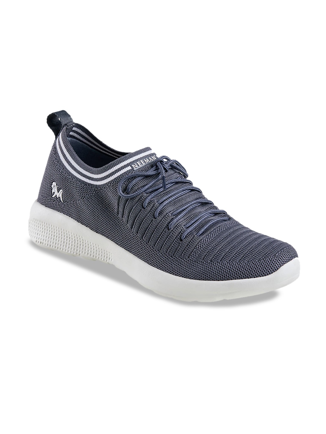 

NEEMANS Men Round Toe Textured Lace-Up Sneakers, Grey