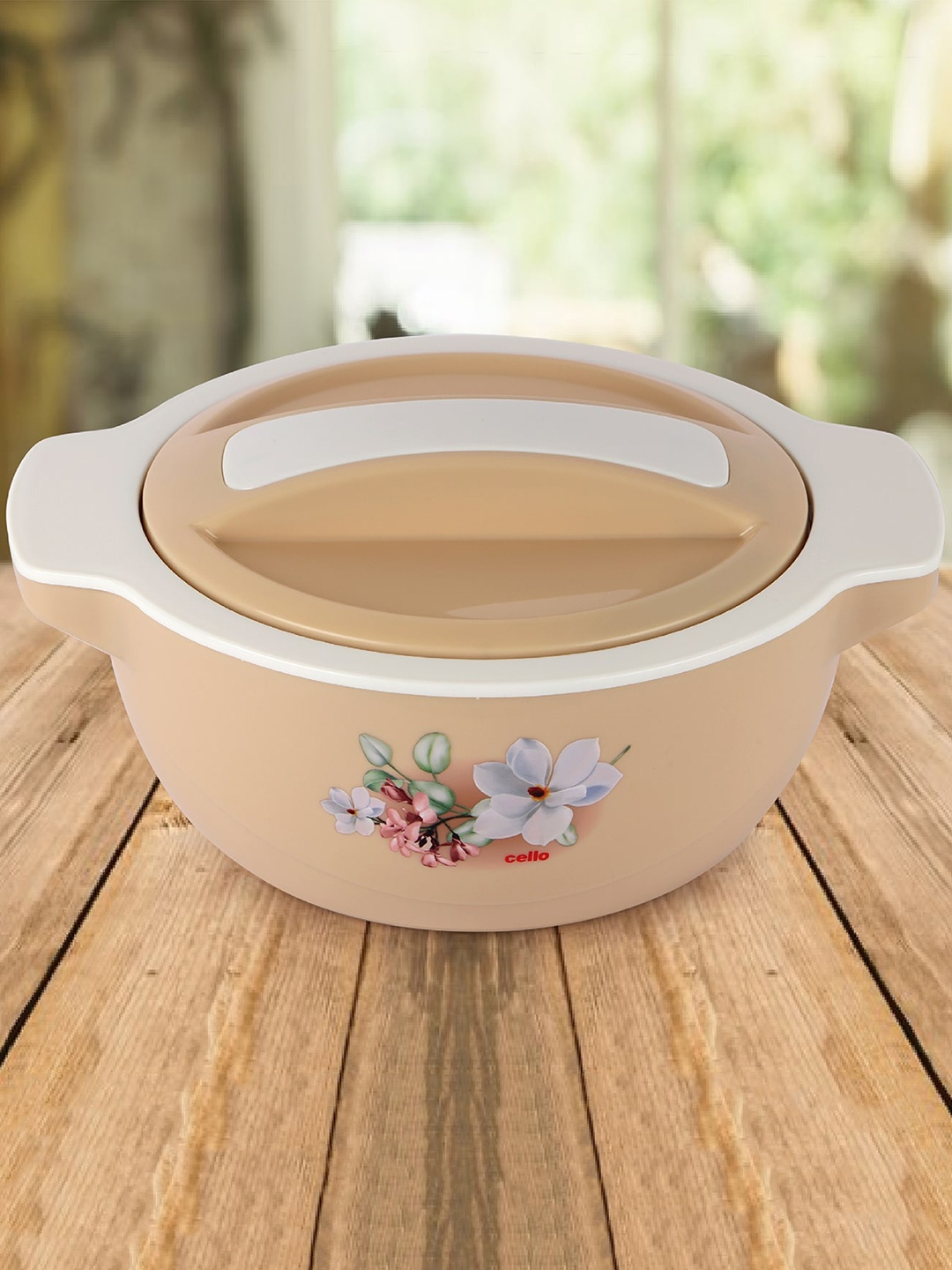 

Cello Vista Beige & Pink Insulated Inner Steel Casserole With Firm Grip Handles 2.5 L