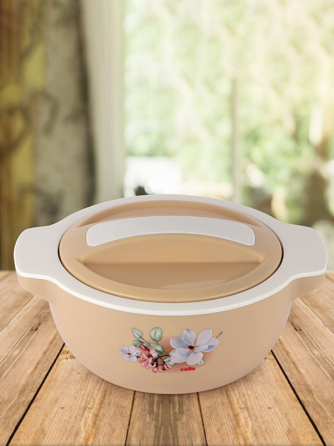 

Cello Beige & White Printed Stainless Steel Serving Bowl