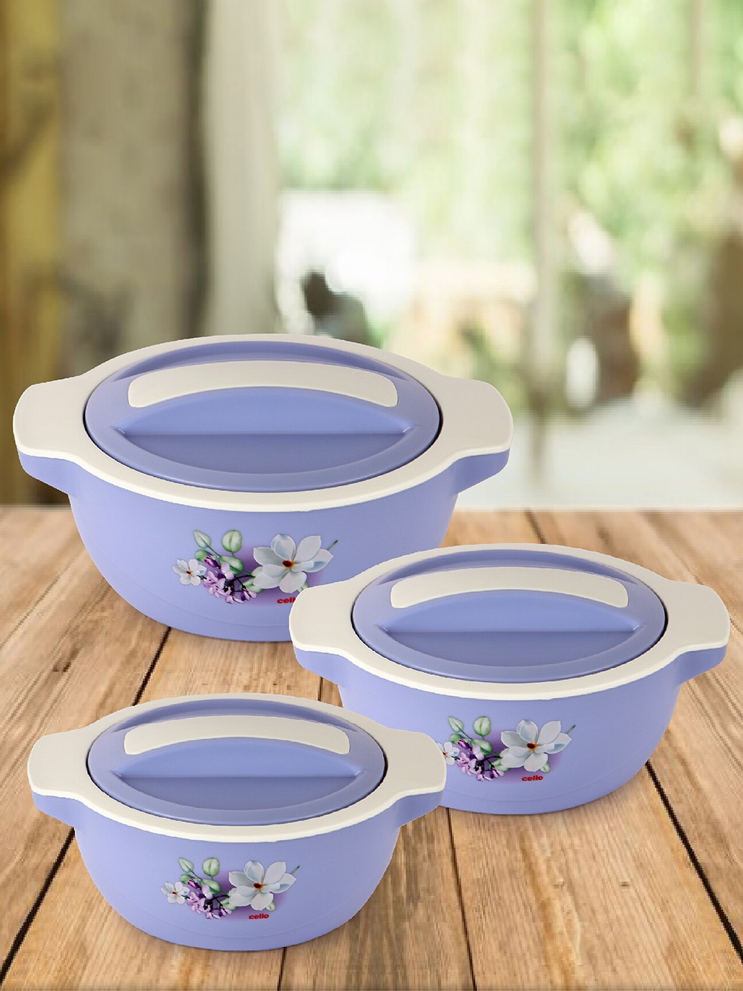 

Cello 3 Pieces Violet Insulated Inner Steel Casserole