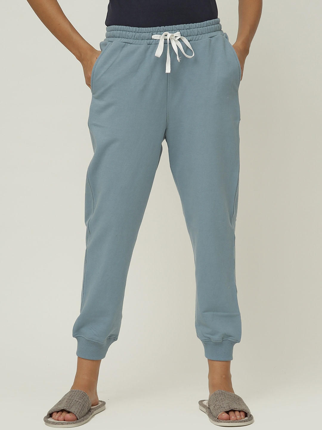 

Saltpetre V-Neck Organic Cotton Night suit, Navy blue