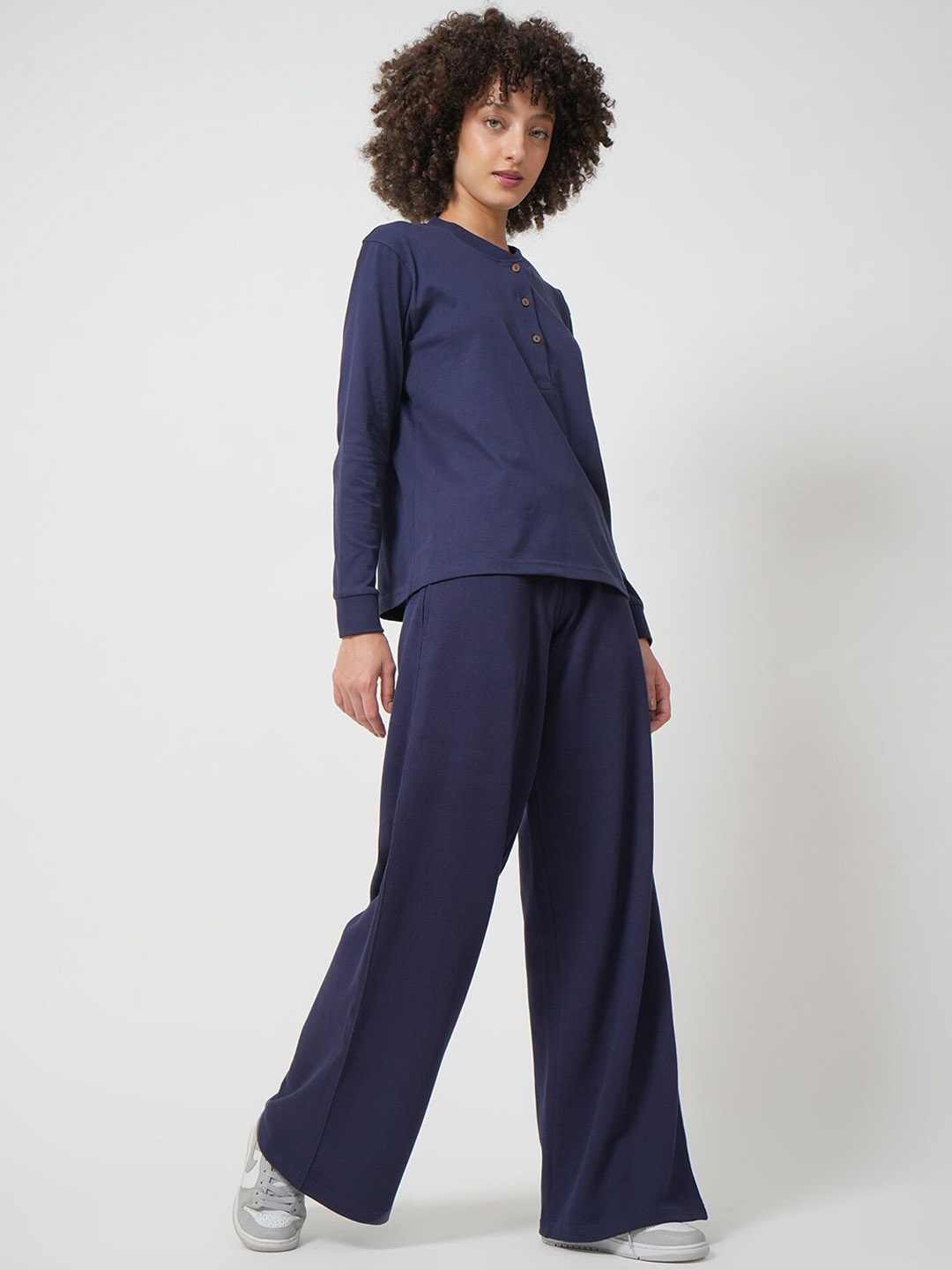 

Saltpetre Cotton Sweatshirt & Track Pants Tracksuits Set, Navy blue