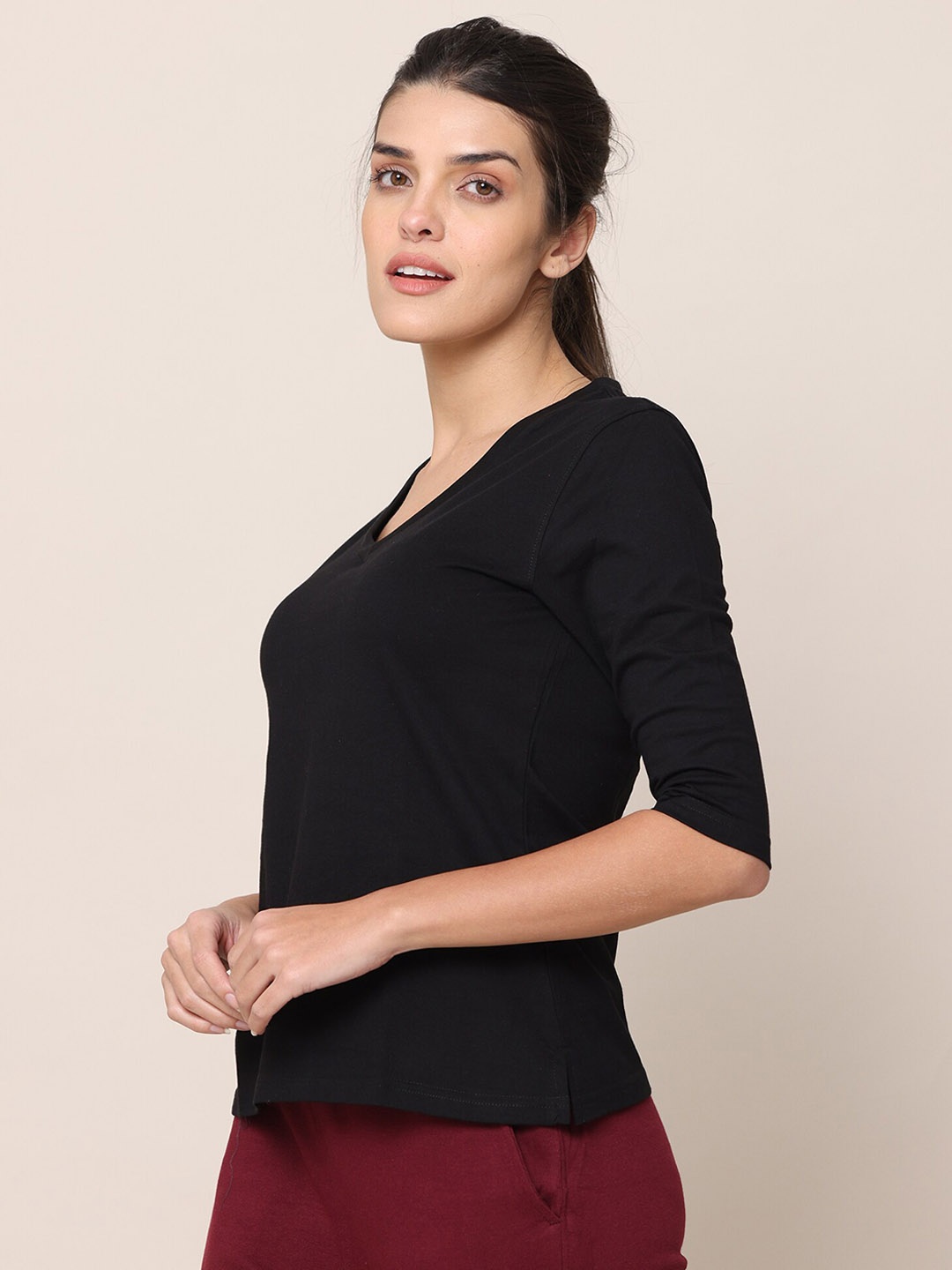 

Saltpetre Cotton T-Shirt & Track Pants Tracksuits Set, Black