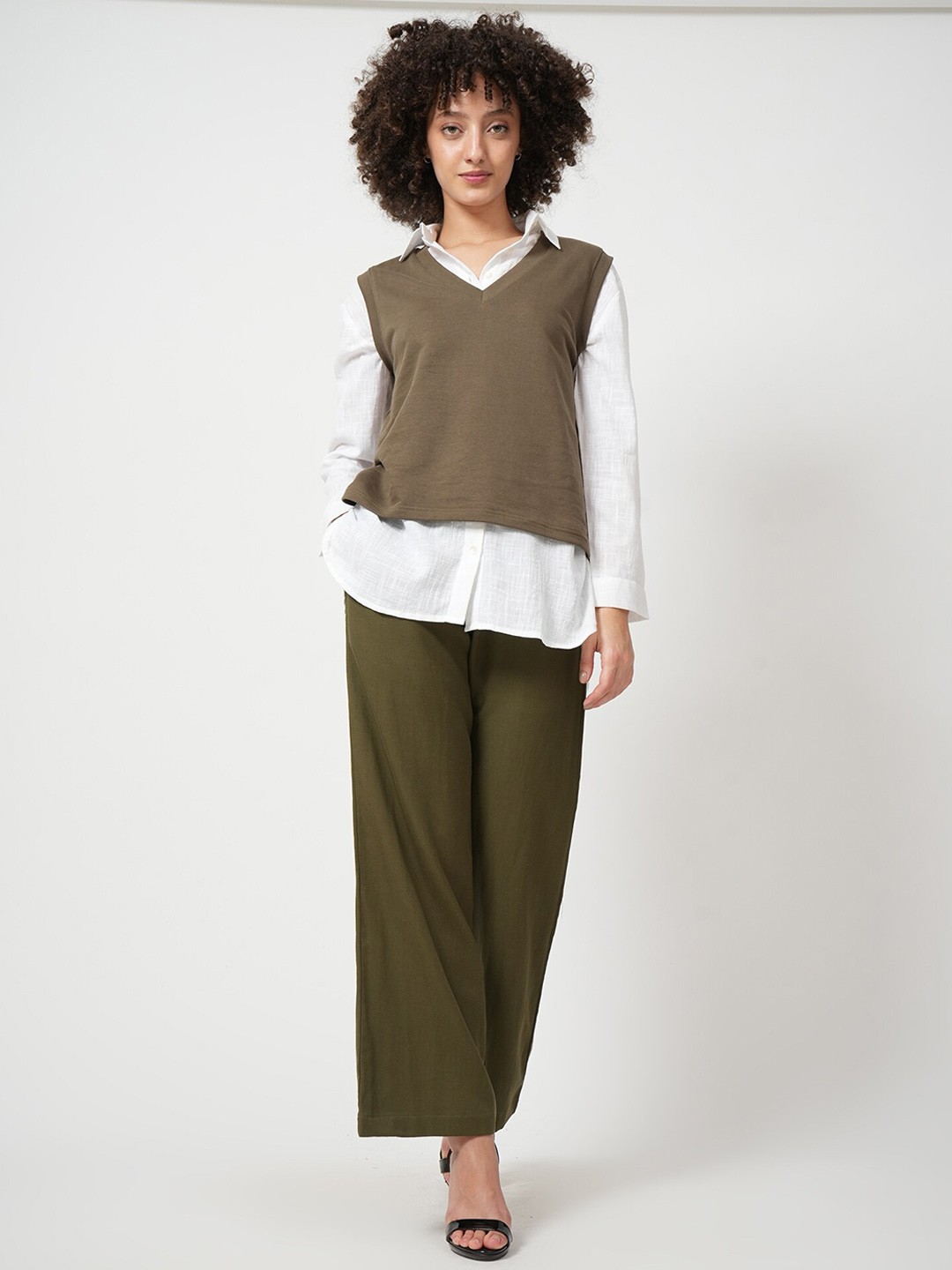 

Saltpetre Shirt Collar Organic Cotton Co-Ords, Olive