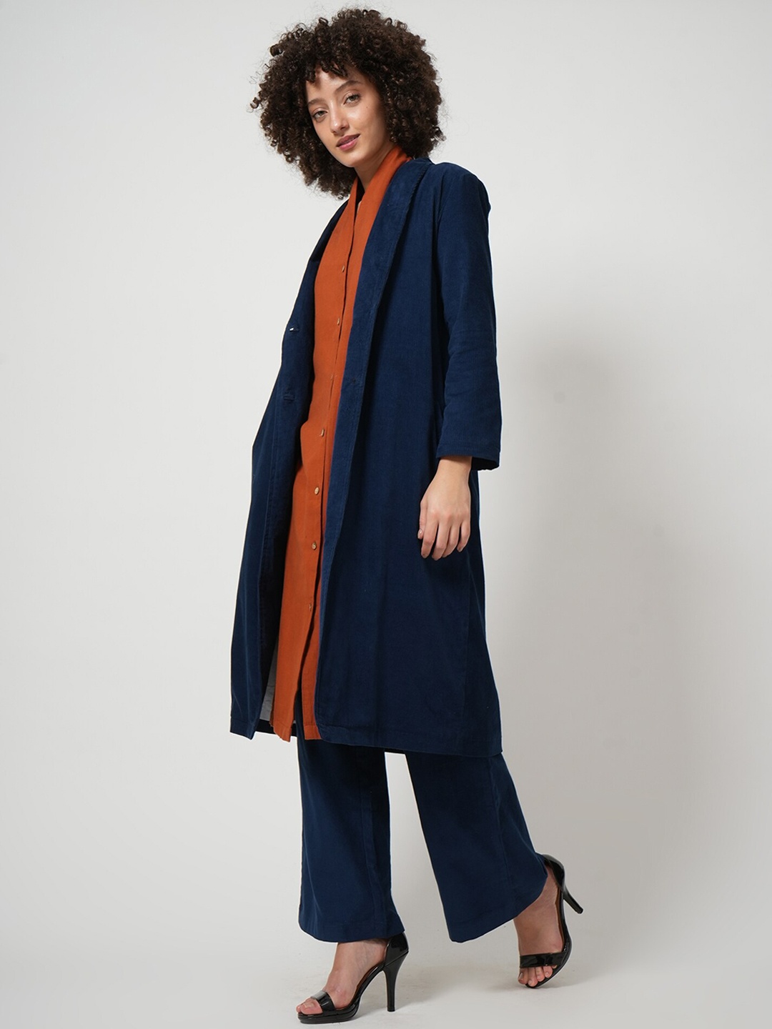 

Saltpetre Organic Cotton Shirt Collar Shirt With Trousers & Coat, Rust