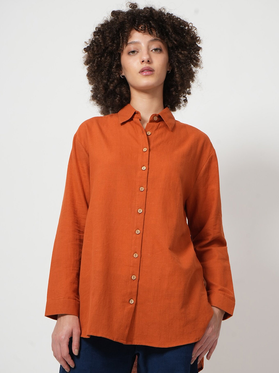 

Saltpetre Organic Cotton Shirt With Trousers, Rust