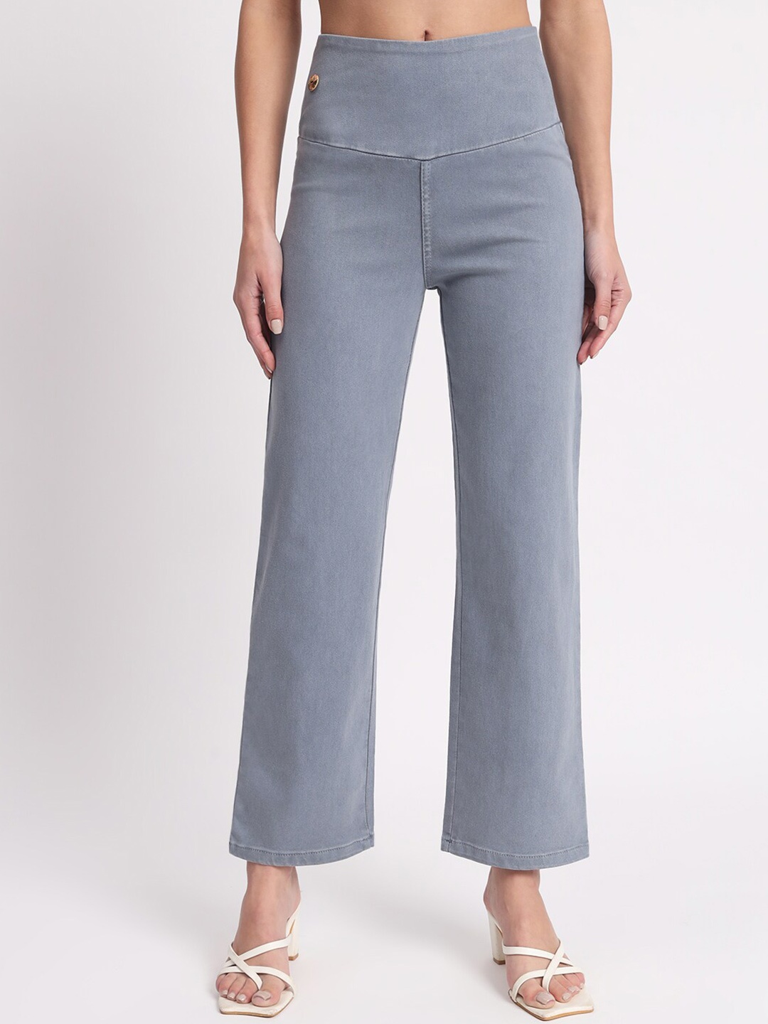 

AngelFab Women Relaxed Fit Cotton Denim Jeggings, Grey
