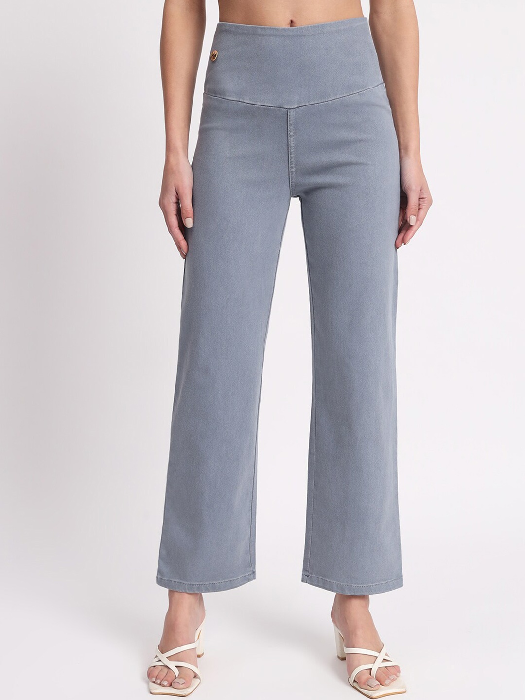 

AngelFab Women Relaxed Fit Cotton Denim Jeggings, Grey