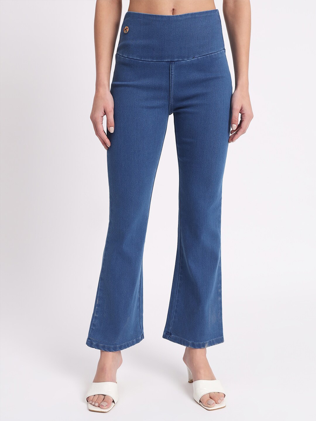 

AngelFab Women Relaxed Fit Cotton Denim Jeggings, Blue