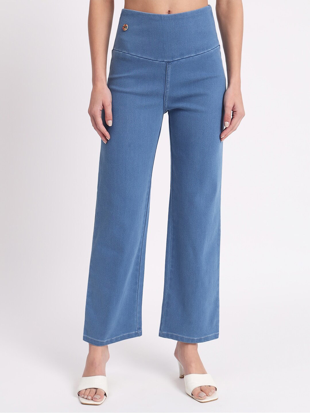 

AngelFab Women Relaxed Fit Cotton Denim Jeggings, Blue