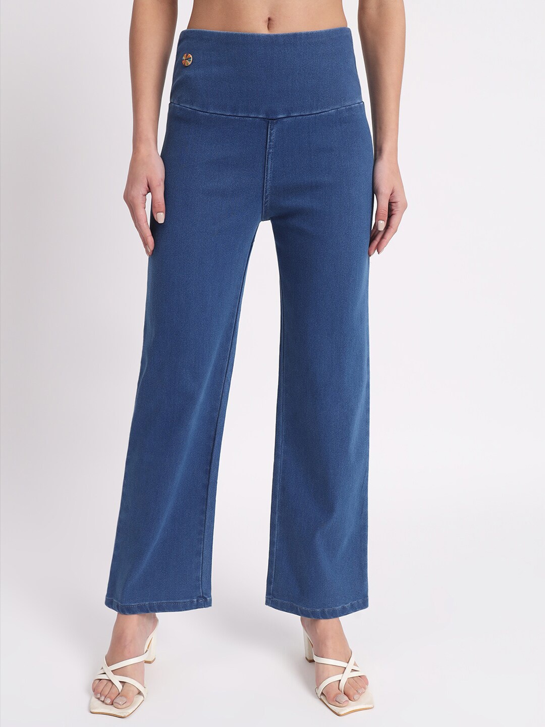 

AngelFab Women Relaxed Fit Cotton Denim Jeggings, Blue
