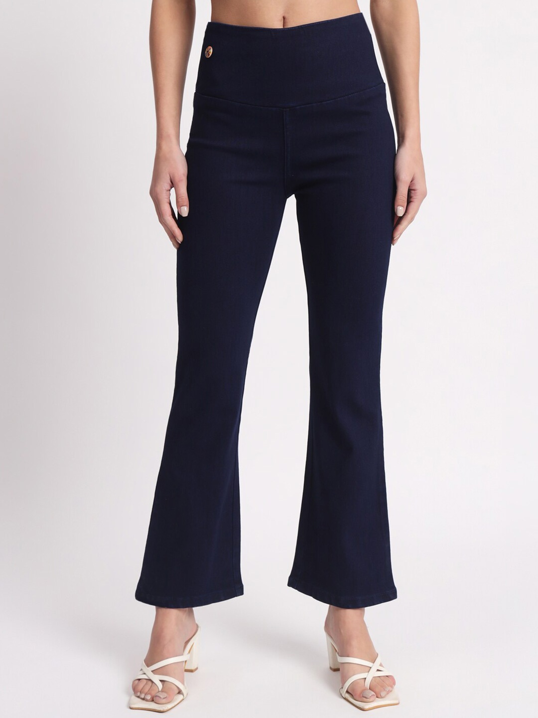 

BAESD Women Relaxed Fit Cotton Jeggings, Navy blue