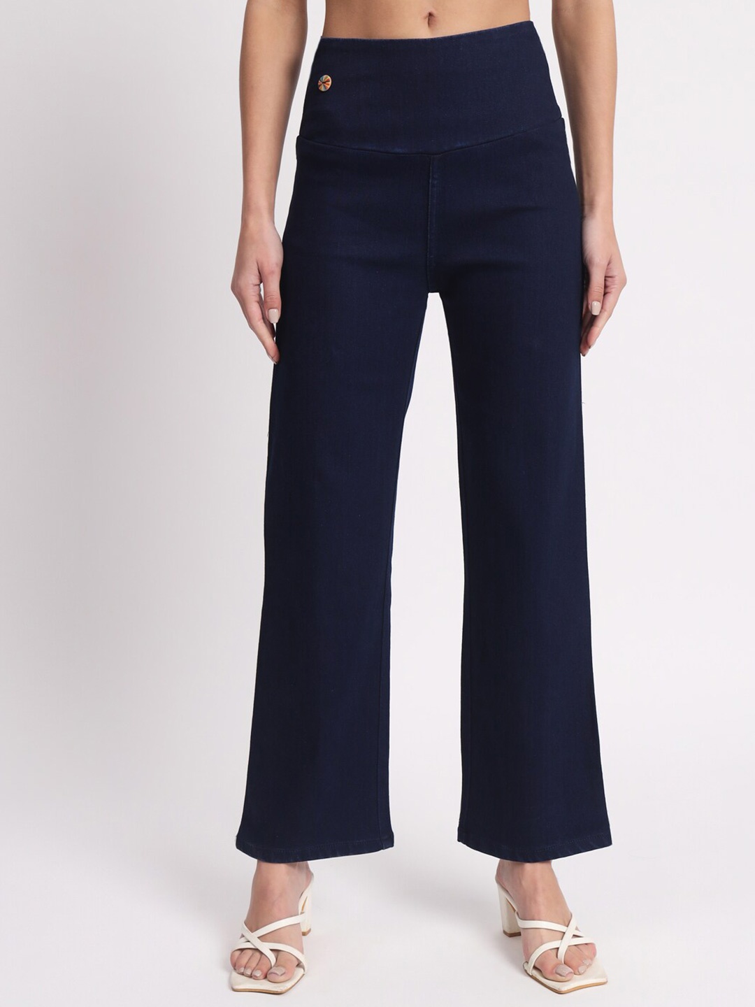 

BAESD Women Relaxed Fit Cotton Denim Jeggings, Navy blue