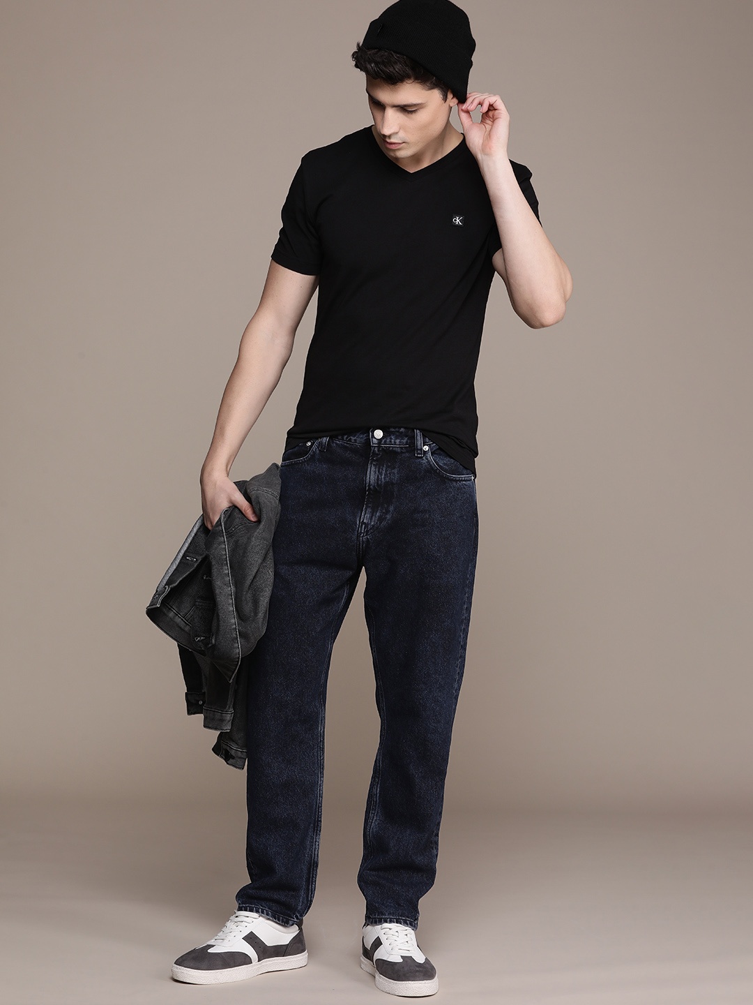 

Calvin Klein Jeans Men Dad Fit Pure Cotton Jeans, Navy blue