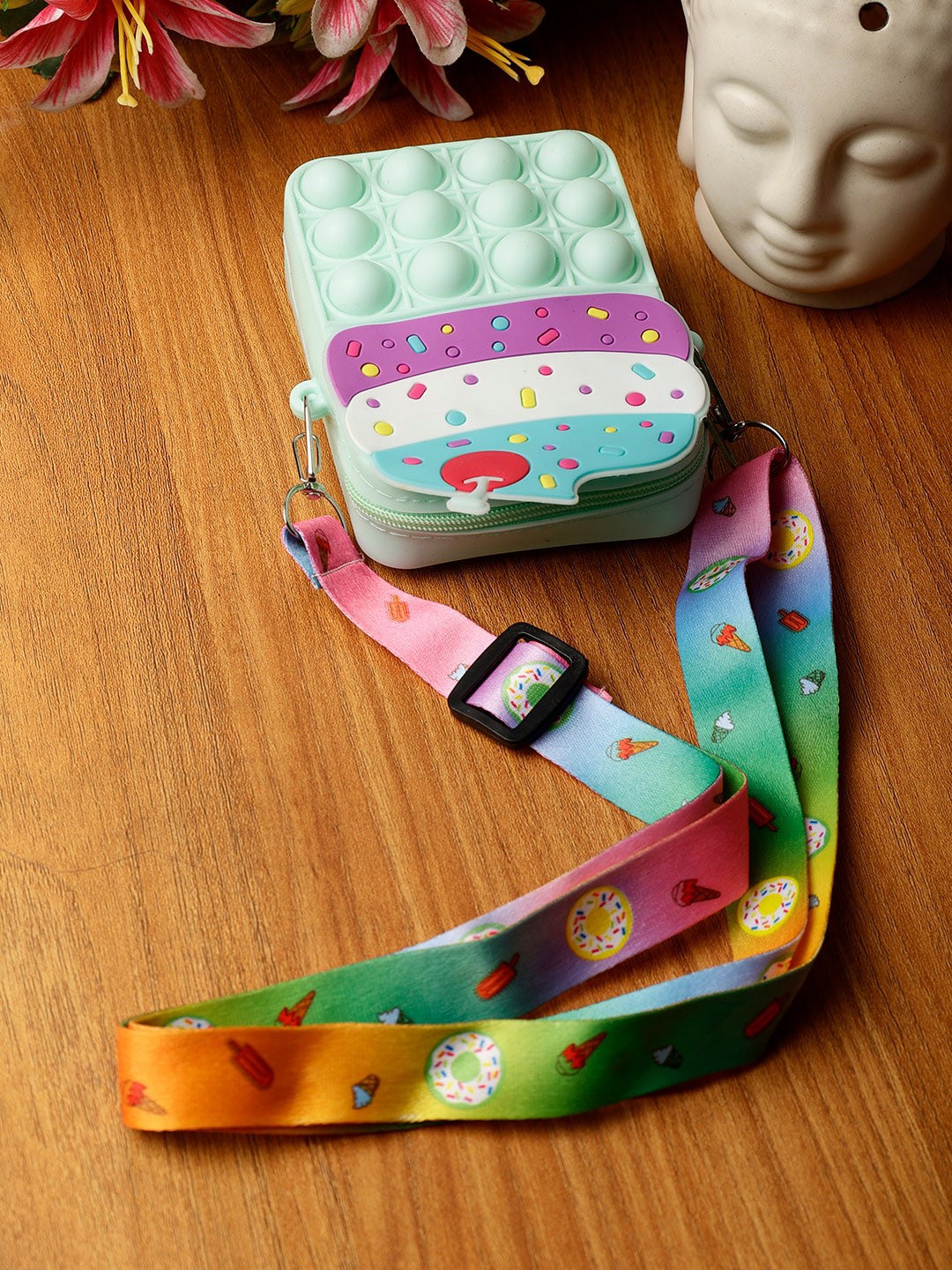 

PASSION PETALS Girls Printed Structured Sling Bag, Sea green