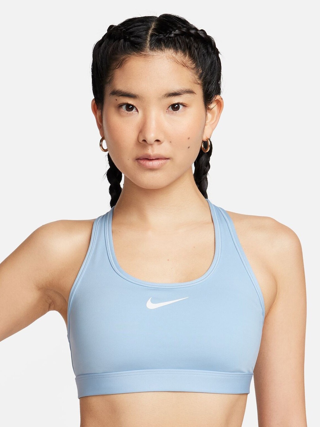 Nike Swoosh Medium-Support Padded Sports Bra, Blue
