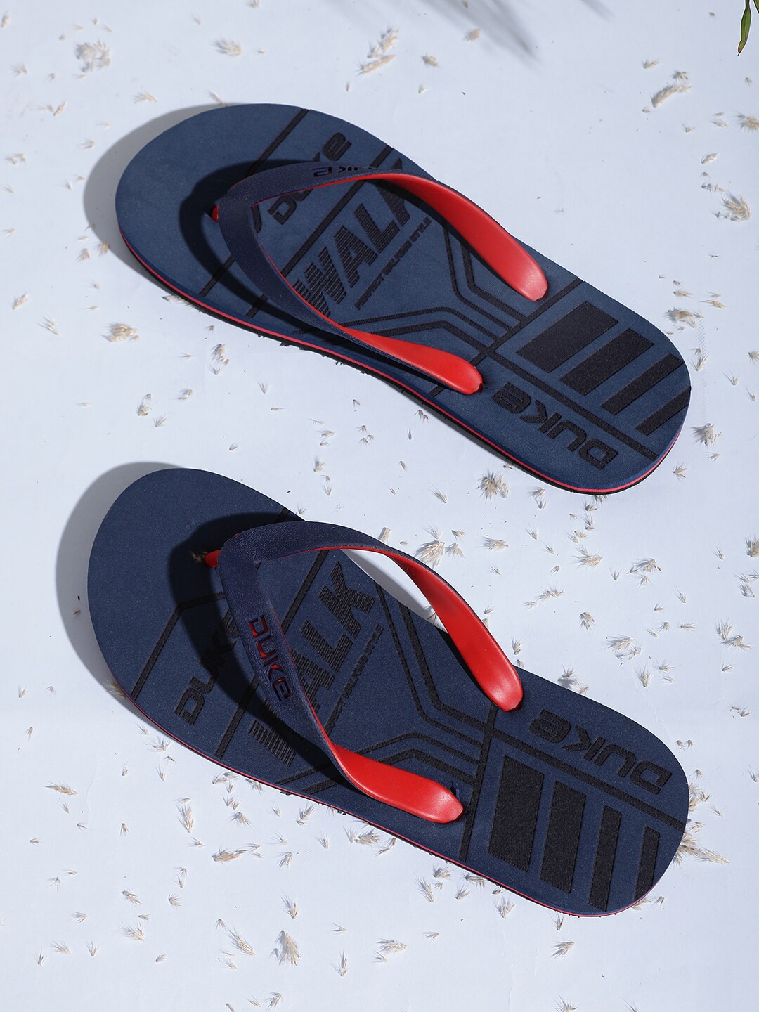 

Duke Men Printed Thong Flip-Flops, Navy blue