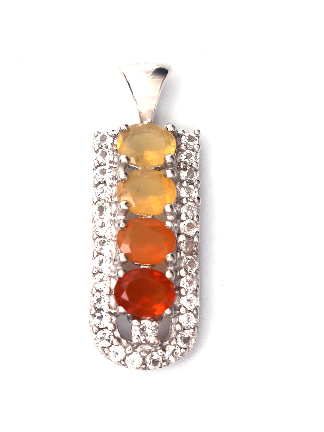 

HIFLYER JEWELS 92.5 Sterling Silver Opal & Stone-Studded Pendant
