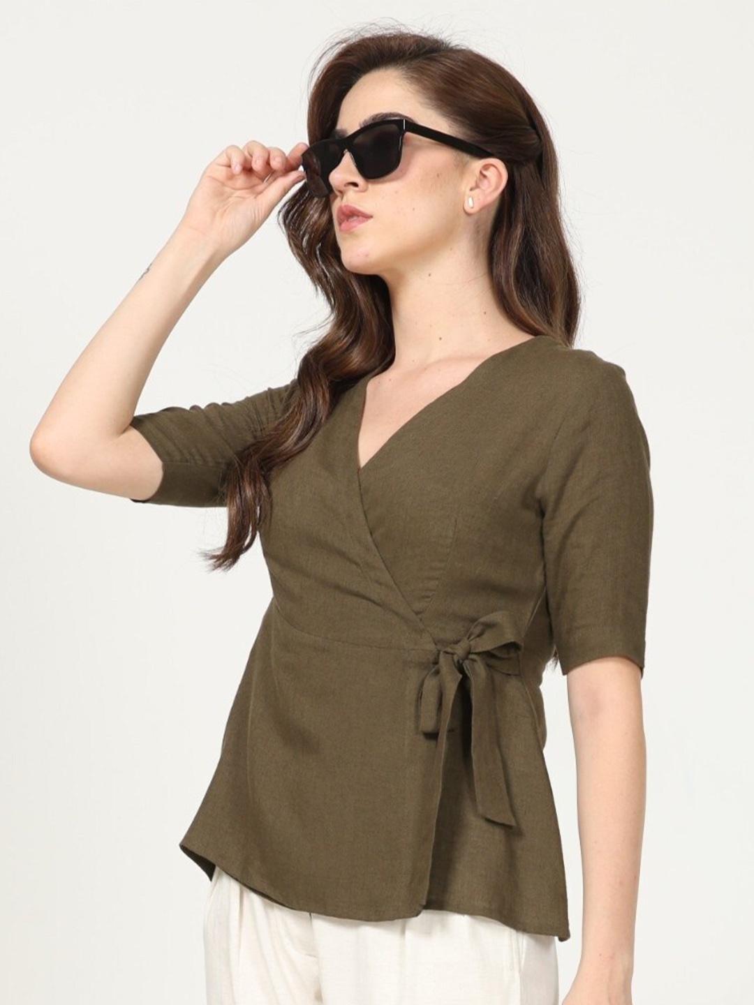 

Saltpetre V-Neck Top, Olive