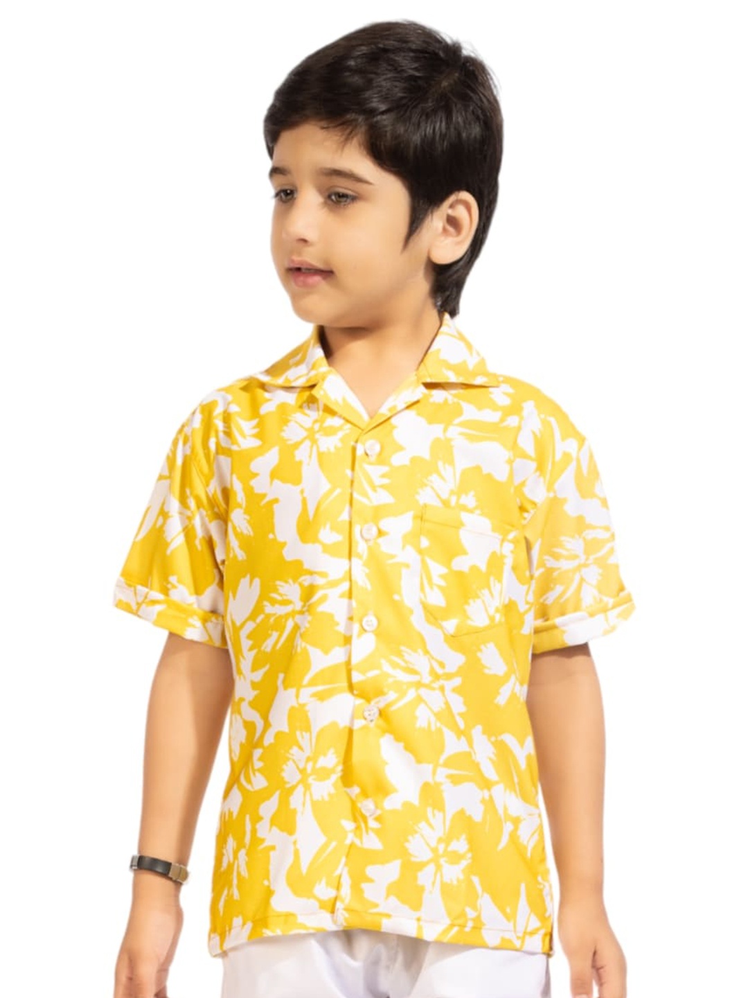 

BAESD Kids Comfort Abstract Printed Cotton Opaque Casual Shirt, Yellow